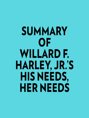 cover image of Summary of Willard F. Harley, Jr.'s His Needs, Her Needs